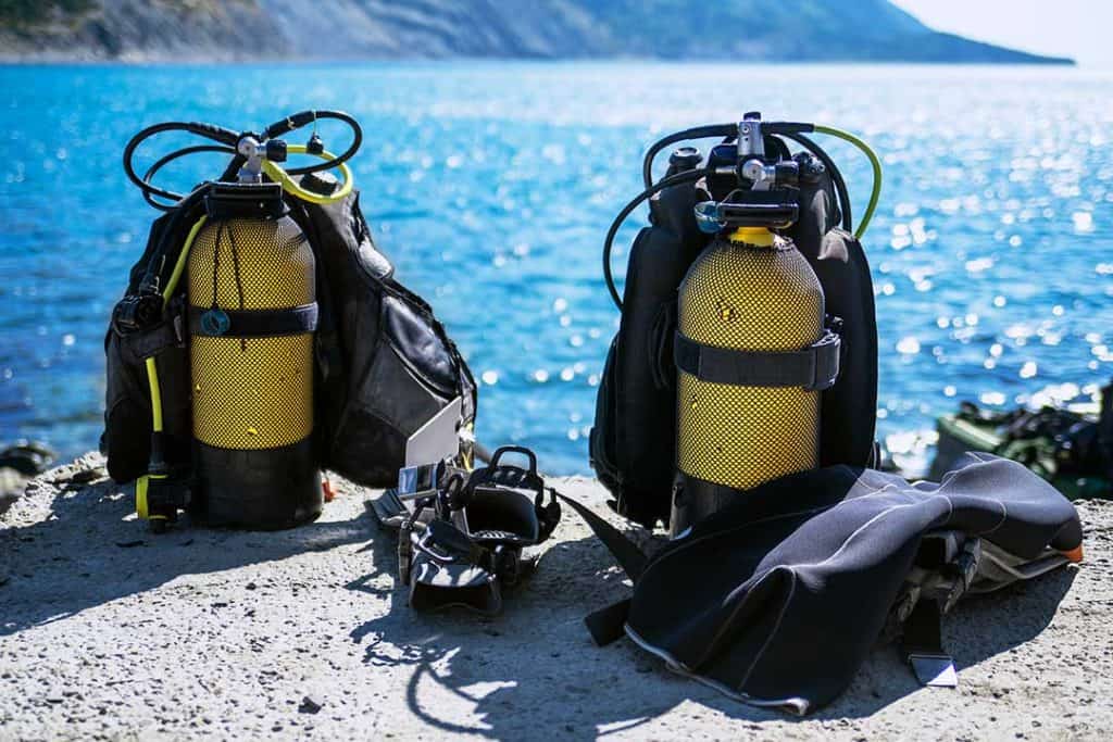 diving equipment fully prepared