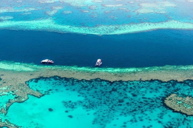 aerial view of the great barrier reef