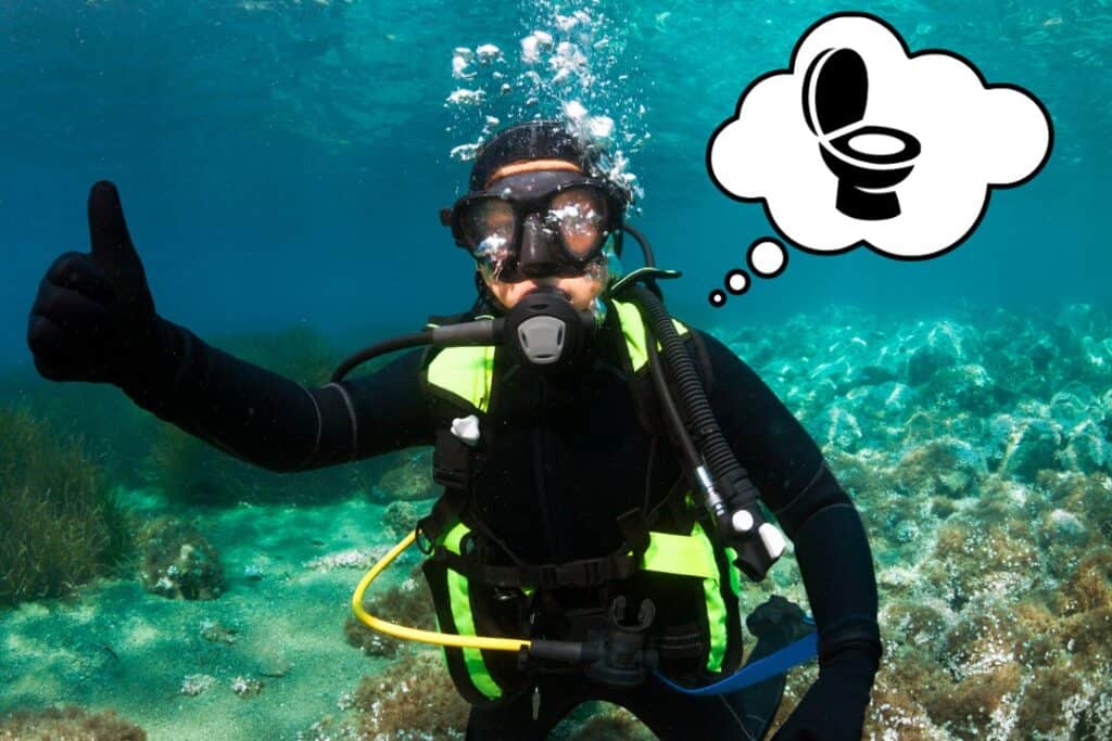 scuba diver needs to poop